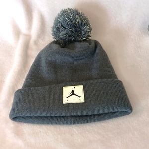 JORDON Jumpman Winter Knit Beanie Cuffed Youth Hat Grey Logo